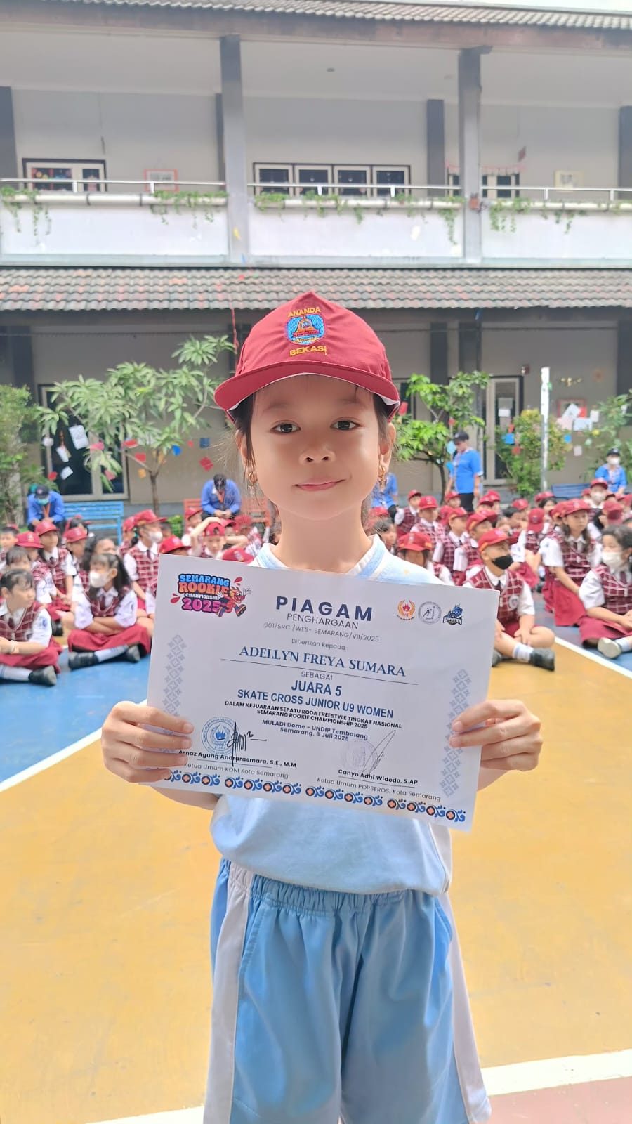 Adellyn Freya Sumara Raih Juara 5 kategori Skate Cross Junior U9 Women